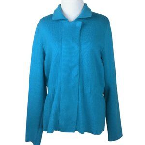 Carlisle Blue Snap Button Zip-Up Jacket l